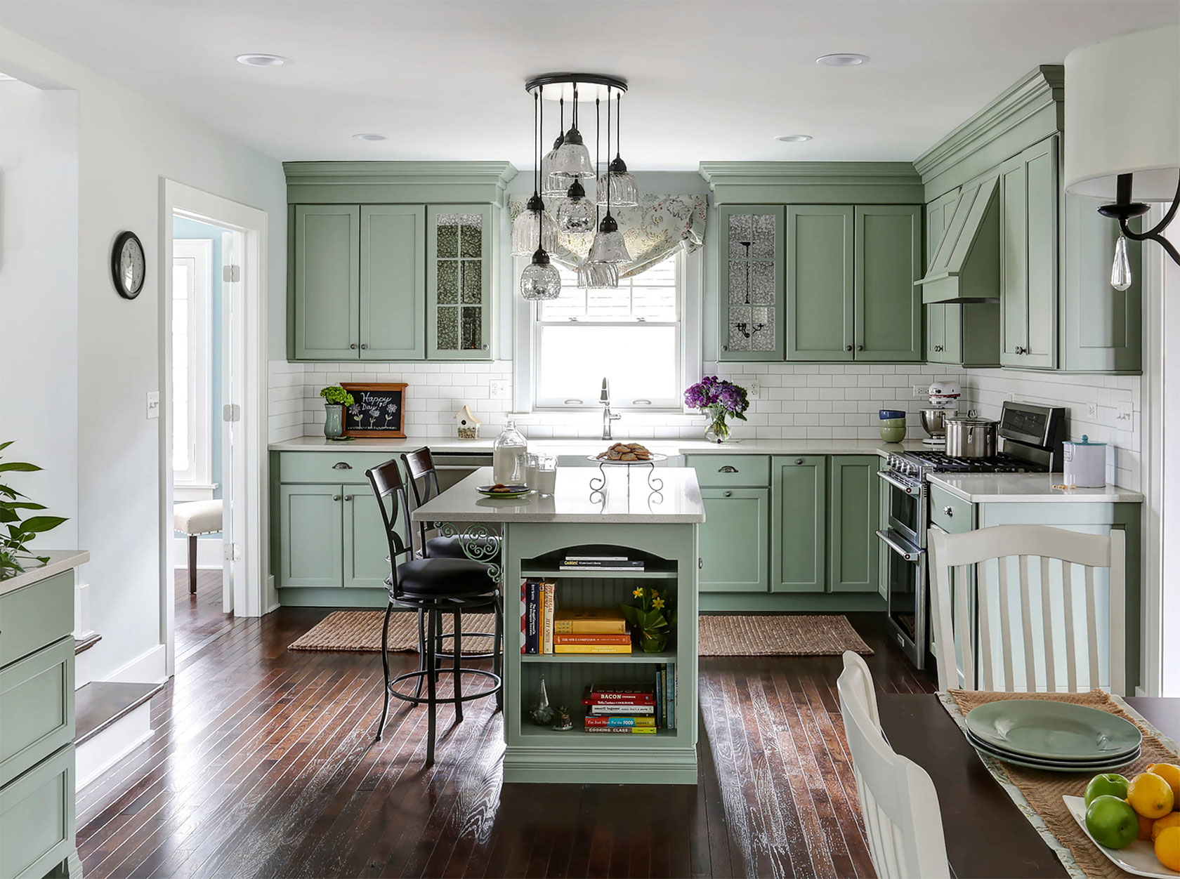 Cream And Olive Green Kitchen Color Scheme